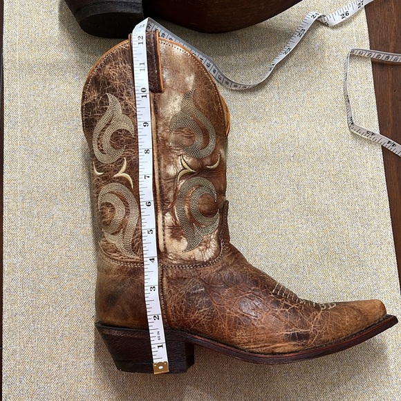 ❤️Tan leather Cowboy “Boots on the Ground” Remix Boots. - Picture 12 of 15